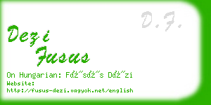 dezi fusus business card